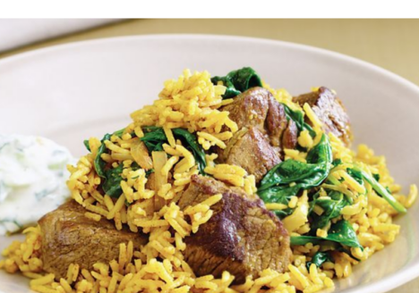 Агнешко със спанак и оризАгнешко със спанак и ориз