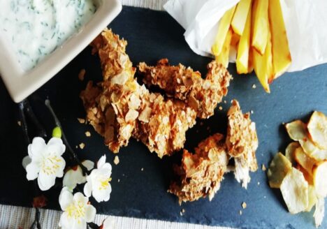 пилешки хапки с чипс